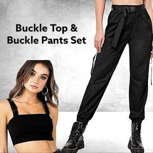MINIMALIST BUCKLE TOP AND PANTS SET